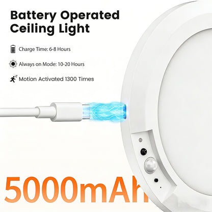 Quorvel™ 3-Mode Motion Sensor Ceiling Light – Rechargeable, Magnetic, Wireless