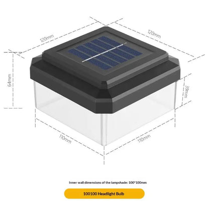 1Pcs IP65 Waterproof Solar Fence Lamp Solar LED Light Post Cap Lights LED Fence Lighting Fence Warm White Home Garden Decoration