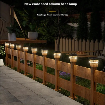 1Pcs IP65 Waterproof Solar Fence Lamp Solar LED Light Post Cap Lights LED Fence Lighting Fence Warm White Home Garden Decoration