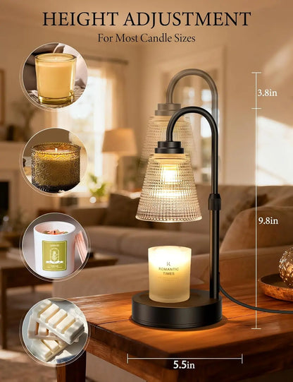 Dimmable Timer Candle Warmer Lamp with Adjustable Height for Jar Candles, Home Decor and Gifts