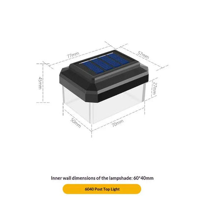 1Pcs IP65 Waterproof Solar Fence Lamp Solar LED Light Post Cap Lights LED Fence Lighting Fence Warm White Home Garden Decoration