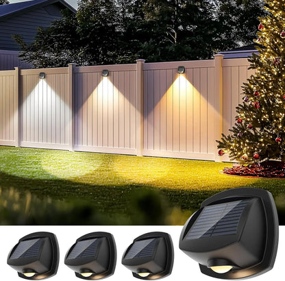 New LED Solar Wall Wash Wall Light with Dual Color External Solar Fence Convex Mirror Light, New Outdoor Boardwalk Light