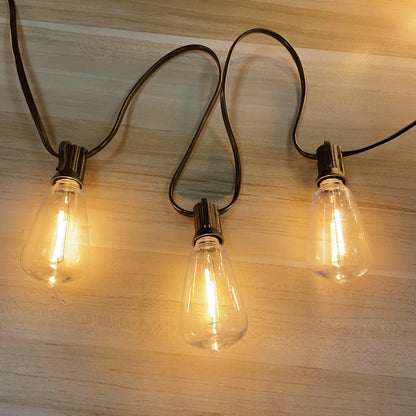 LED ST38 Solar String Lights for Outside, USB & Solar Dual Charging Outdoor String Lights for Porch Garden Camping