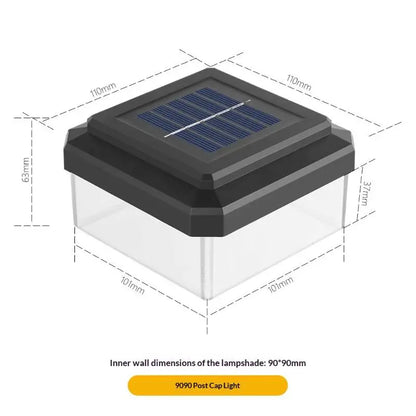 1Pcs IP65 Waterproof Solar Fence Lamp Solar LED Light Post Cap Lights LED Fence Lighting Fence Warm White Home Garden Decoration