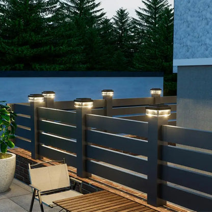 1Pcs IP65 Waterproof Solar Fence Lamp Solar LED Light Post Cap Lights LED Fence Lighting Fence Warm White Home Garden Decoration