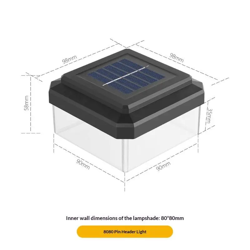 1Pcs IP65 Waterproof Solar Fence Lamp Solar LED Light Post Cap Lights LED Fence Lighting Fence Warm White Home Garden Decoration