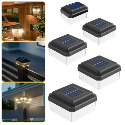 1Pcs IP65 Waterproof Solar Fence Lamp Solar LED Light Post Cap Lights LED Fence Lighting Fence Warm White Home Garden Decoration