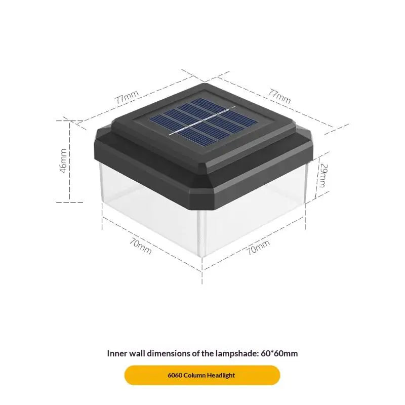 1Pcs IP65 Waterproof Solar Fence Lamp Solar LED Light Post Cap Lights LED Fence Lighting Fence Warm White Home Garden Decoration
