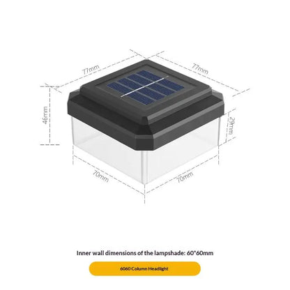 1Pcs IP65 Waterproof Solar Fence Lamp Solar LED Light Post Cap Lights LED Fence Lighting Fence Warm White Home Garden Decoration