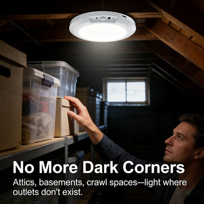 Quorvel™ 3-Mode Motion Sensor Ceiling Light – Rechargeable, Magnetic, Wireless